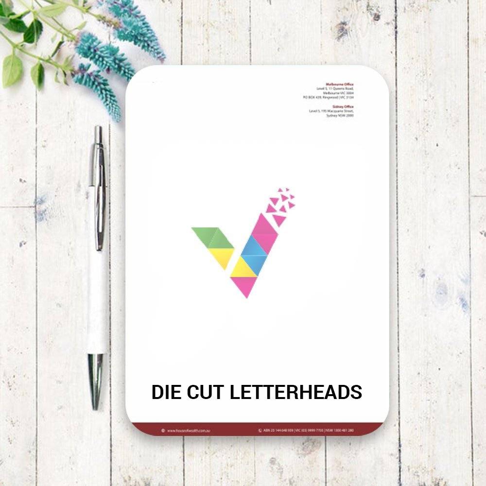 Die cut letterheads