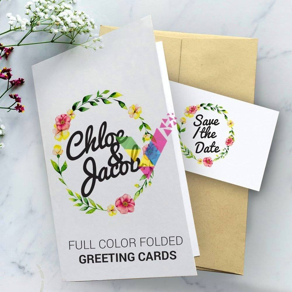 Full color folded greeting cards
